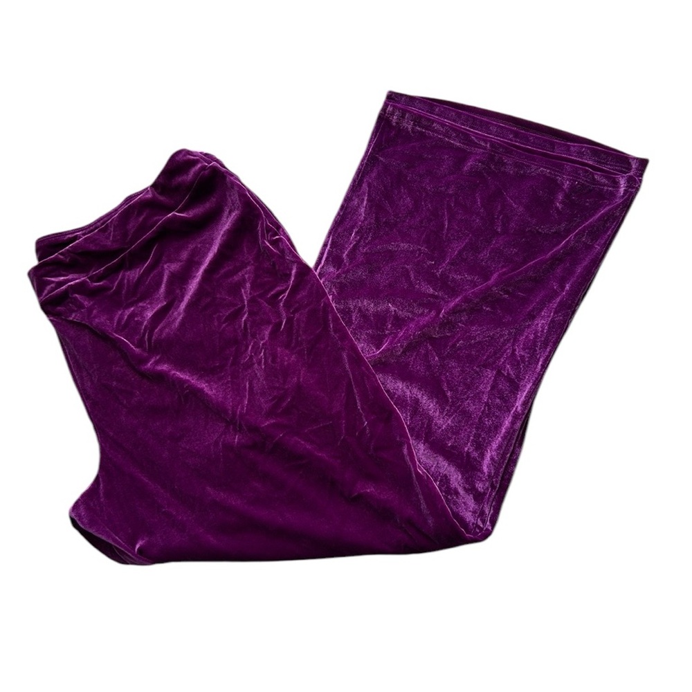 NWT Badgley Mischka Women’s Pants Purple Velvet Wide-Leg Dressy Glam 3X